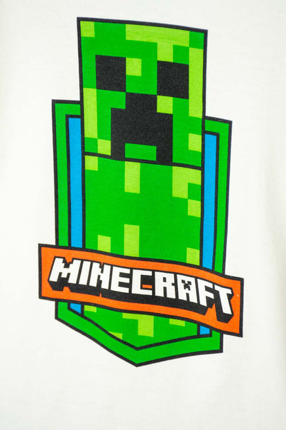 CAMISETA DE MINECRAFT MANGA CORTA MARFIL PARA NIÑO