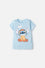 CAMISETA DE STITCH Y CAPYBARA MANGA CORTA AZUL PARA NIÑO