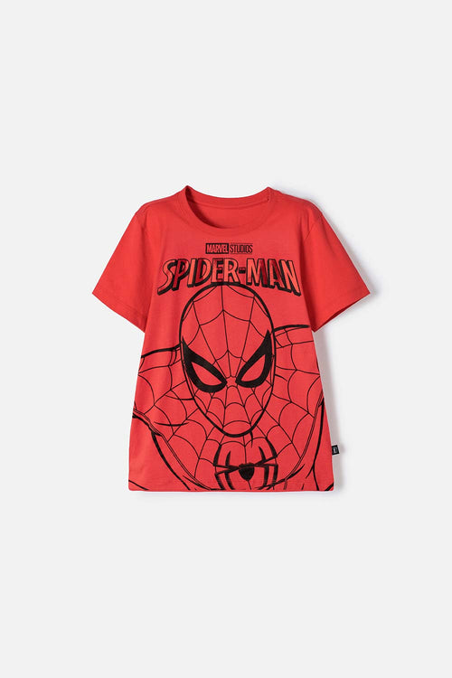 CAMISETA DE SPIDERMAN MANGA CORTA ROJA PARA NIÑO