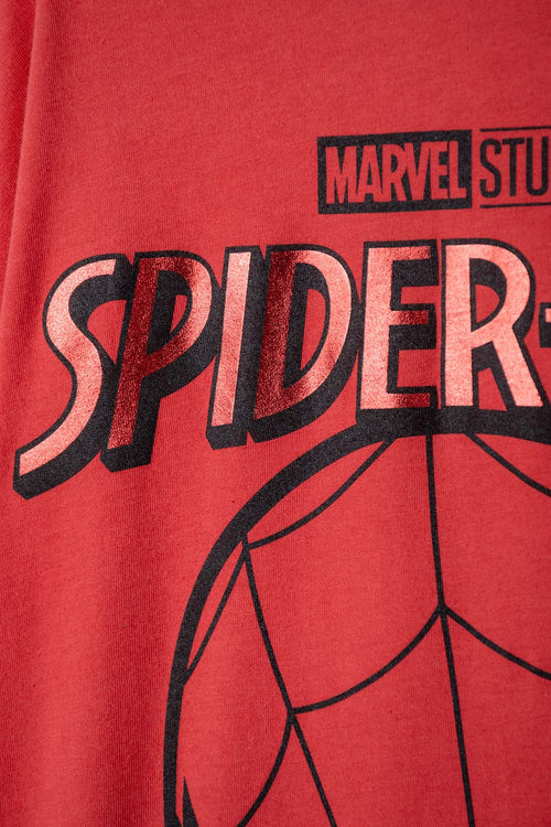 CAMISETA DE SPIDERMAN MANGA CORTA ROJA PARA NIÑO