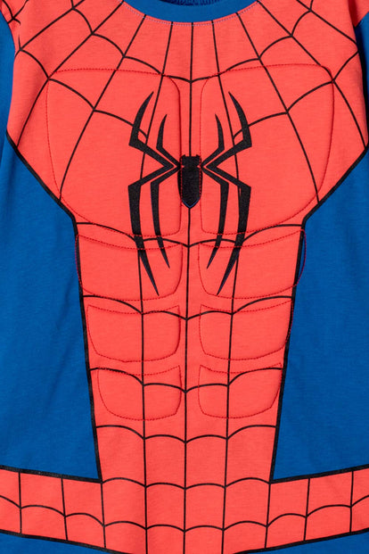 CAMISETA DE SPIDER-MAN MANGA CORTA AZUL Y ROJO PARA NIÑO