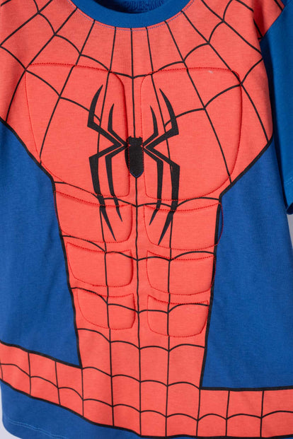 CAMISETA DE SPIDER-MAN MANGA CORTA AZUL Y ROJO PARA NIÑO