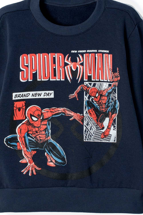 CONJUNTO DE SPIDERMAN PANTALÓN LARGO AZUL PARA NIÑO