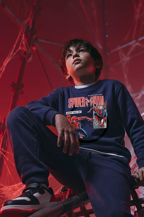 CONJUNTO DE SPIDERMAN PANTALÓN LARGO AZUL PARA NIÑO