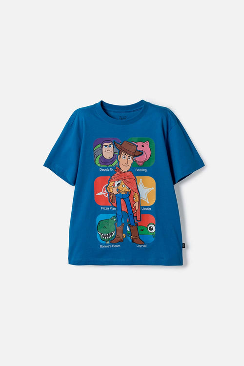 CAMISETA DE TOY STORY MANGA CORTA AZUL PARA NIÑA