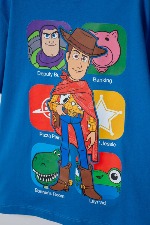 CAMISETA DE TOY STORY MANGA CORTA AZUL PARA NIÑA