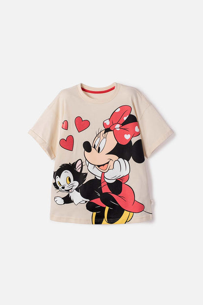 CAMISETA DE MINNIE MOUSE MANGA CORTA MULTICOLOR PARA NIÑA
