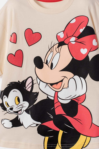 CAMISETA DE MINNIE MOUSE MANGA CORTA MULTICOLOR PARA NIÑA