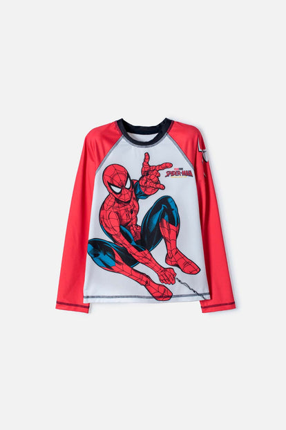 CAMISETA DE BAÑO DE SPIDERMAN MANGA LARGA MULTICOLOR PARA NIÑO