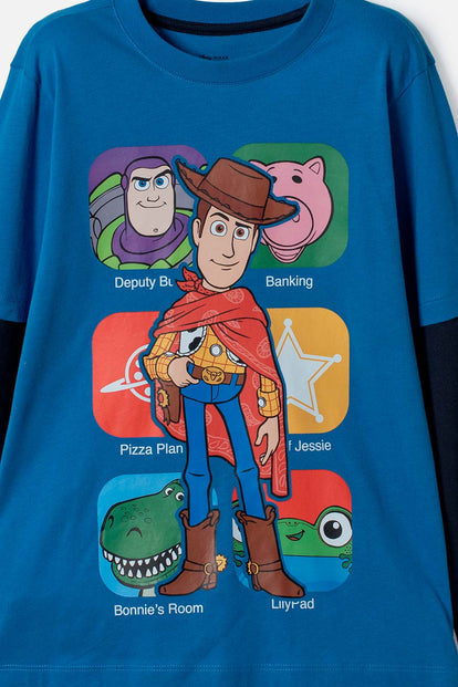 CAMISETA DE TOY STORY MANGA LARGA AZUL PARA NIÑO