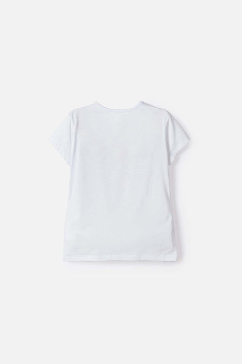 CAMISETA DE BARBIE MANGA CORTA BLANCO PARA NIÑA
