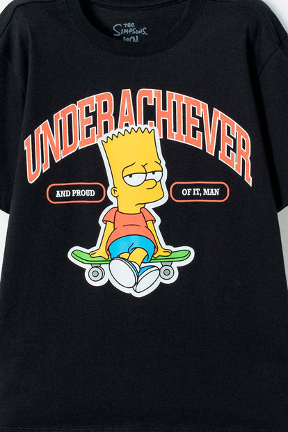 CAMISETA DE LOS SIMPSONS MANGA CORTA NEGRO PARA NIÑO