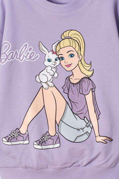 BUZO DE BARBIE CERRADO VIOLETA PARA NIÑA