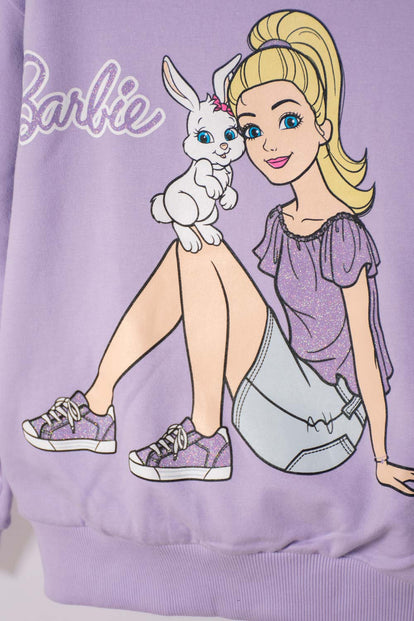 BUZO DE BARBIE CERRADO VIOLETA PARA NIÑA