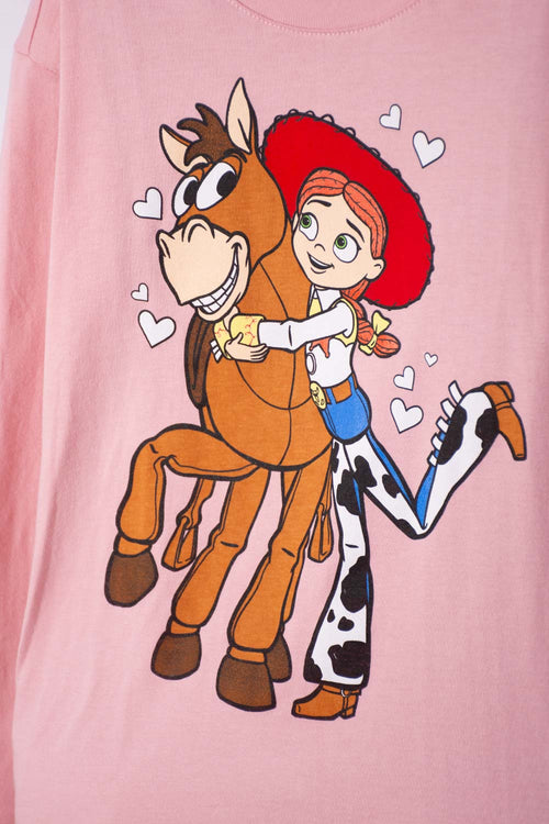 CAMISETA DE TOY STORY MANGA LARGA PALO DE ROSA PARA NIÑA