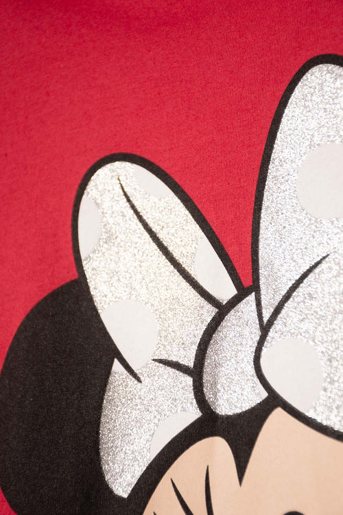CAMISETA DE MINNIE MOUSE MANGA LARGA ROJO PARA NIÑA