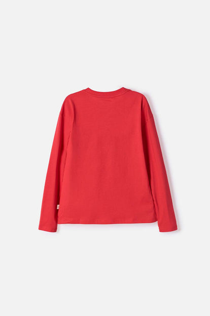 CAMISETA DE MINNIE MOUSE MANGA LARGA ROJO PARA NIÑA