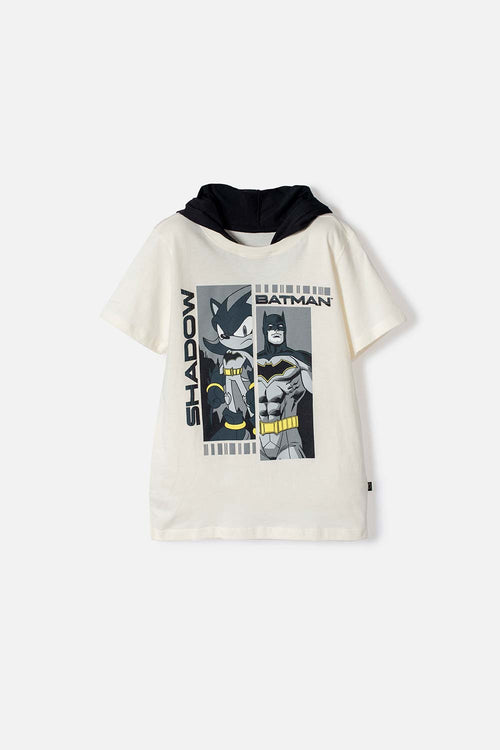 CAMISETA DE SONIC CON CAPUCHA MANGA CORTA PARA NIÑO