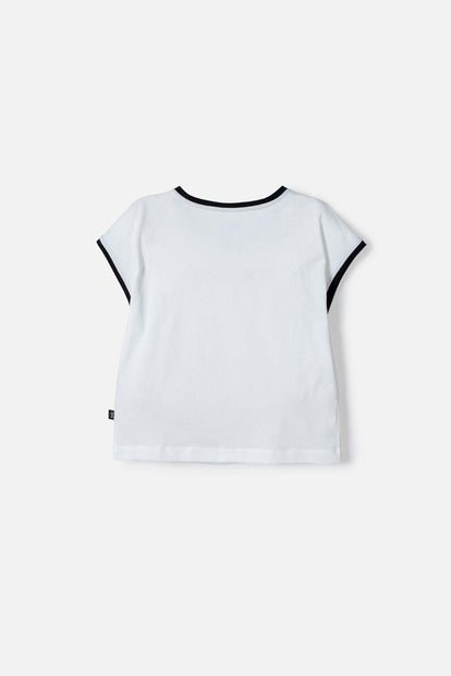 CAMISETA DE K-POP DEMON HUNTERS MANGA CORTA BLANCO PARA NIÑA