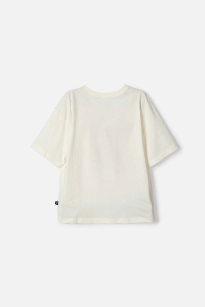 CAMISETA DE BT21 MANGA CORTA MARFIL PARA NIÑA