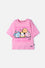 CAMISETA DE BT21 MANGA CORTA ROSADO PARA NIÑA