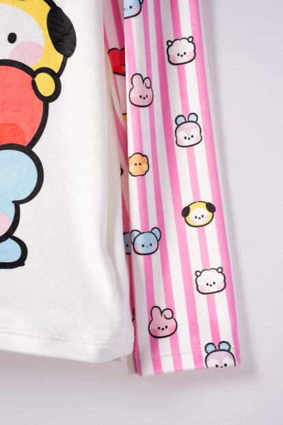 PIJAMA DE  BT21 PANTALÓN LARGO MULTICOLOR PARA NIÑA