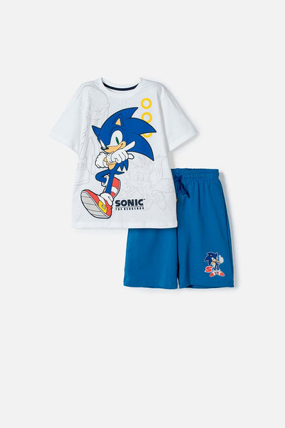 CONJUNTO DE SONIC CON BERMUDA MULTICOLOR PARA NIÑO