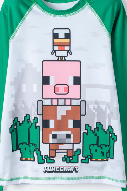 CAMISETA DE MINECRAFT MANGA LARGA MULTICOLOR PARA NIÑO