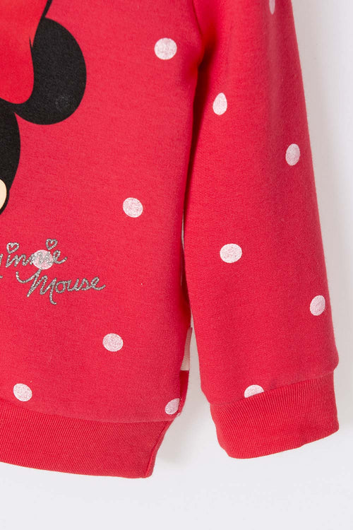 BUZO DE MINNIE ROJO DE CUELLO REDONDO PARA BEBÉ NIÑA