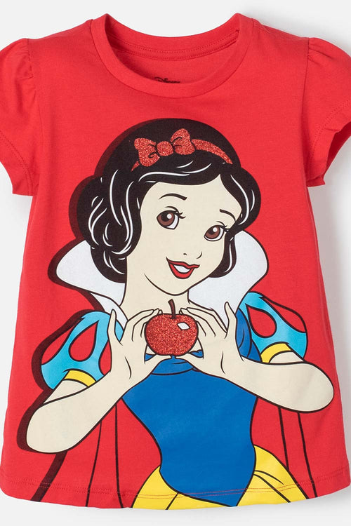 PIJAMA DE BLANCANIEVES ESTAMPADA ROJA Y AZUL PARA NIÑA 2T A 5T