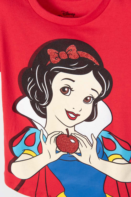 PIJAMA DE BLANCANIEVES ESTAMPADA ROJA Y AZUL PARA NIÑA 2T A 5T