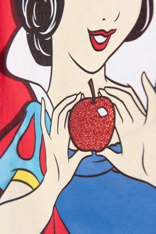 PIJAMA DE BLANCANIEVES ESTAMPADA ROJA Y AZUL PARA NIÑA 2T A 5T
