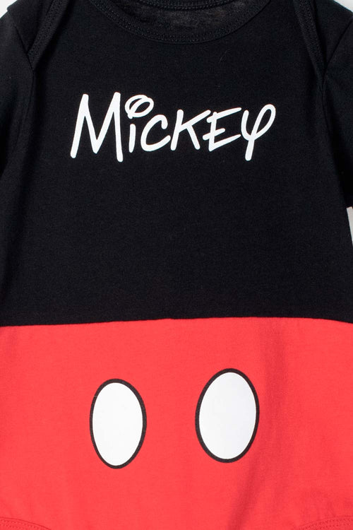 Card slide image -  BODY DE MICKEY MOUSE MANGA CORTA ROJO CON NEGRO PARA BEBÉ NIÑO