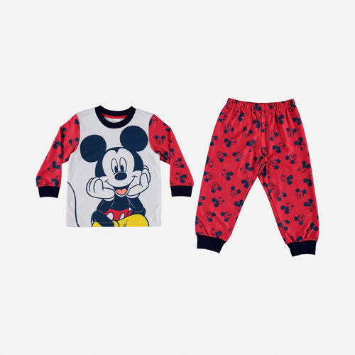 PIJAMA DE MICKEY MOUSE PARA NIÑO MANGA LARGA Y PANTALÓN LARGO DE LITTLEMIC