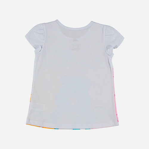 CAMISETA DE OSITOS CARIÑOSITOS MANGA CORTA BLANCA PARA NIÑA 2T A 5T