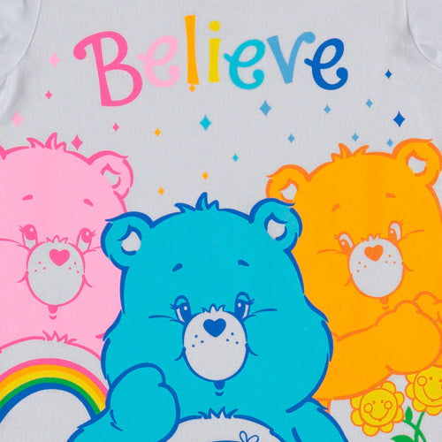 CAMISETA DE OSITOS CARIÑOSITOS MANGA CORTA BLANCA PARA NIÑA 2T A 5T