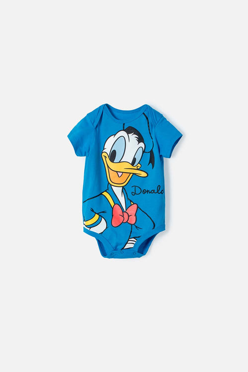 BODY DEL PATO DONALD MANGA CORTA AZUL PARA BEBÉ NIÑO