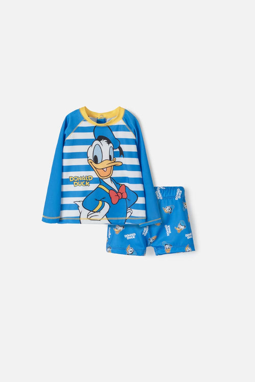CONJUNTO DE BAÑO DE DONALD ESTAMPADO AZUL PARA BEBÉ NIÑO