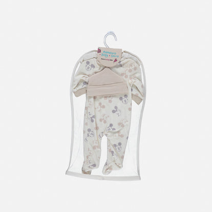 SET PRIMEROS DÍAS PARA BEBÉ UNISEX MARFIL/CAQUI DE MICKEY MOUSE