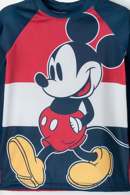 CONJUNTO DE BAÑO DE MICKEY MOUSE ESTAMPADO AZUL OSCURO PARA NIÑO 2T A 5T