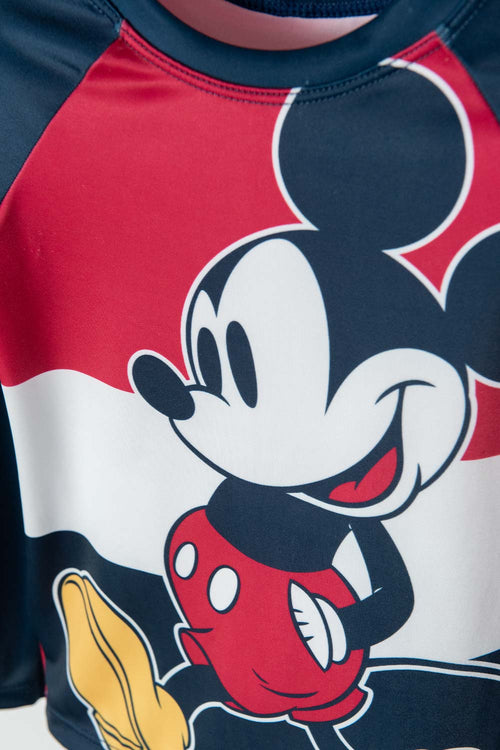CONJUNTO DE BAÑO DE MICKEY MOUSE ESTAMPADO AZUL OSCURO PARA NIÑO 2T A 5T
