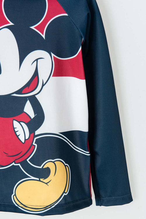 CONJUNTO DE BAÑO DE MICKEY MOUSE ESTAMPADO AZUL OSCURO PARA NIÑO 2T A 5T