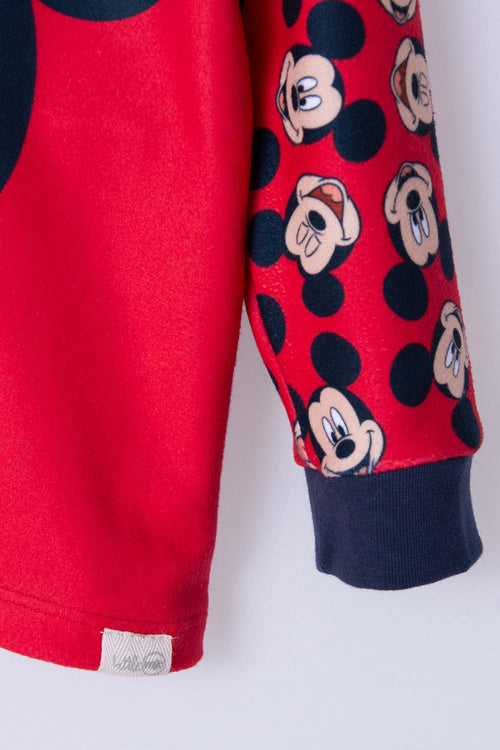 Card slide image -  PIJAMA DE MICKEY MOUSE MANGA LARGA ROJO PARA BEBÉ NIÑO