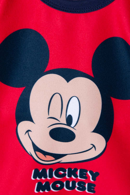 Card slide image -  PIJAMA DE MICKEY MOUSE MANGA LARGA ROJO PARA BEBÉ NIÑO