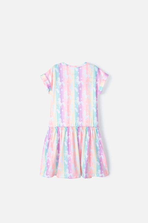 VESTIDO MIC MANGA CORTA MULTICOLOR PARA NIÑA