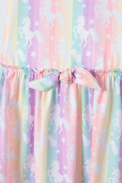 VESTIDO MIC MANGA CORTA MULTICOLOR PARA NIÑA