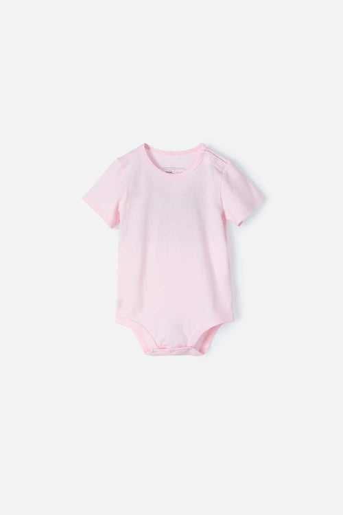 VESTIDO DE DOS PIEZAS LITTLEMIC MANGA CORTA ROSADO PARA BEBÉ NIÑA