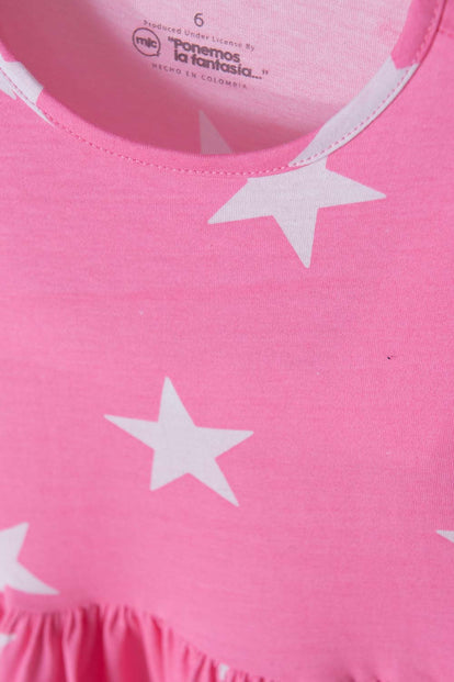 VESTIDO DE MIC CON MANGA CORTA PARA NIÑA
