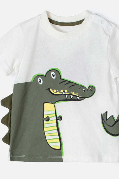 CONJUNTO LITTLEMIC CON PANTALÓN VERDE Y BLANCO PARA BEBÉ NIÑO