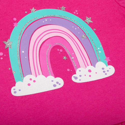 CAMISETA DE LITTLEMIC  MANGA CORTA ROSADA PARA BEBÉ NIÑA